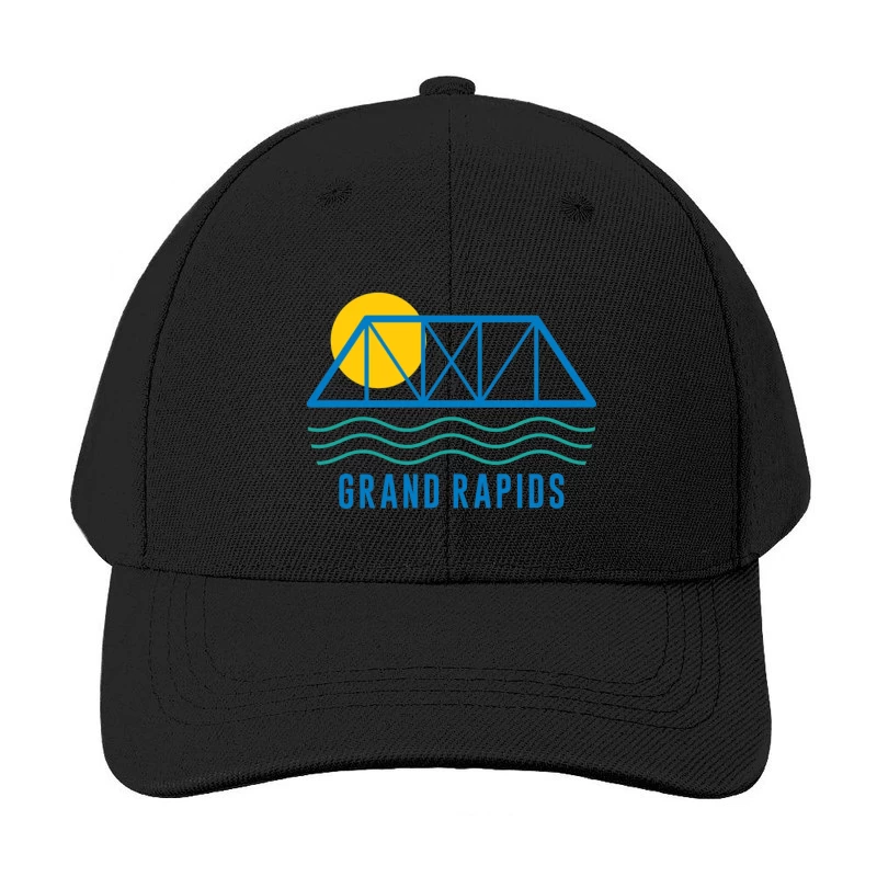 Grand Rapids City Logo with Bridge and Water Design Baseball Cap