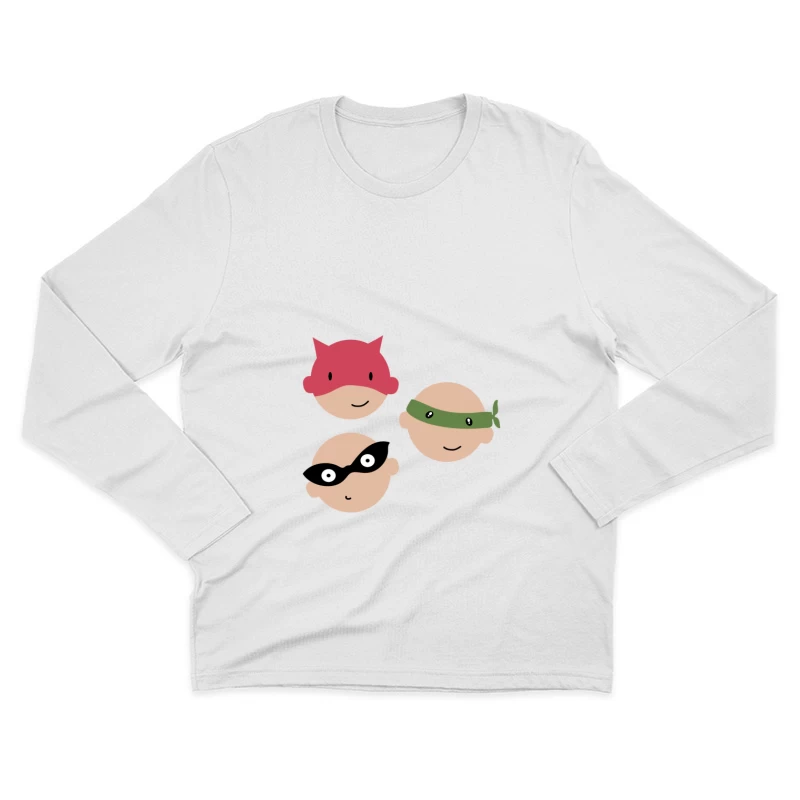 Visages de Super-héros Amusants Homme Manches Longues T-Shirt