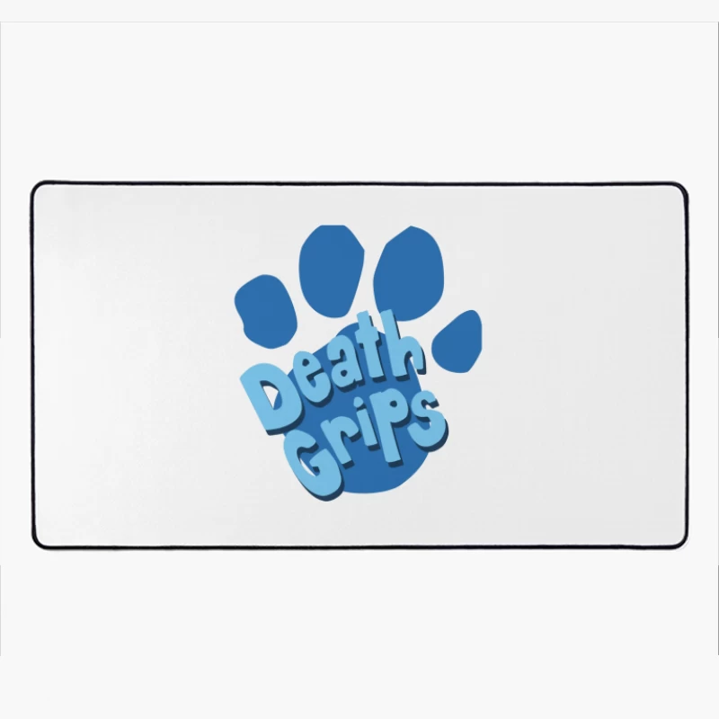 Death Grips Blue Paw Print Logo Design Desk Mat