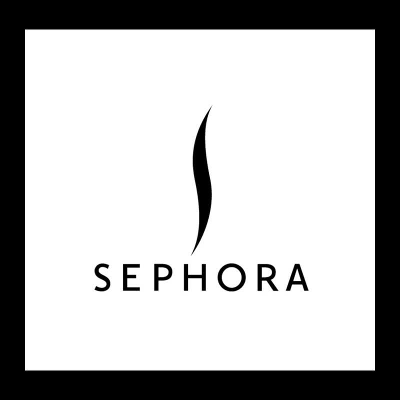 Sephora Black and White Minimalist Beauty Retailer Logo Throw Pillow