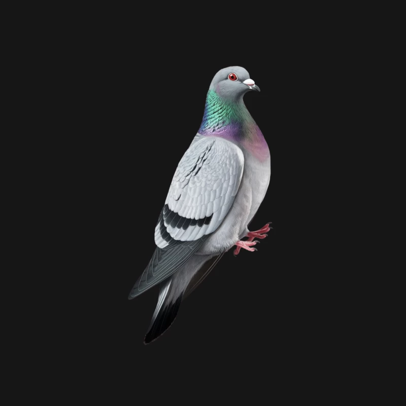Iridescent Rock Dove: A Close-up of Urban Wildlife Mouse Pad