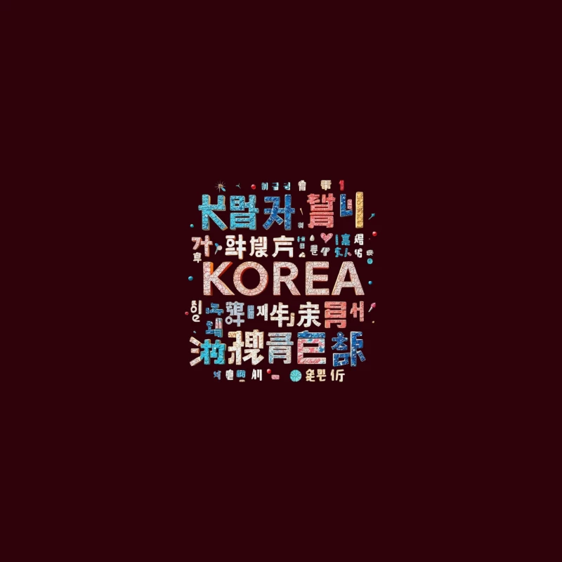 Artistic Korean Typography and Cultural Design Desk Mat