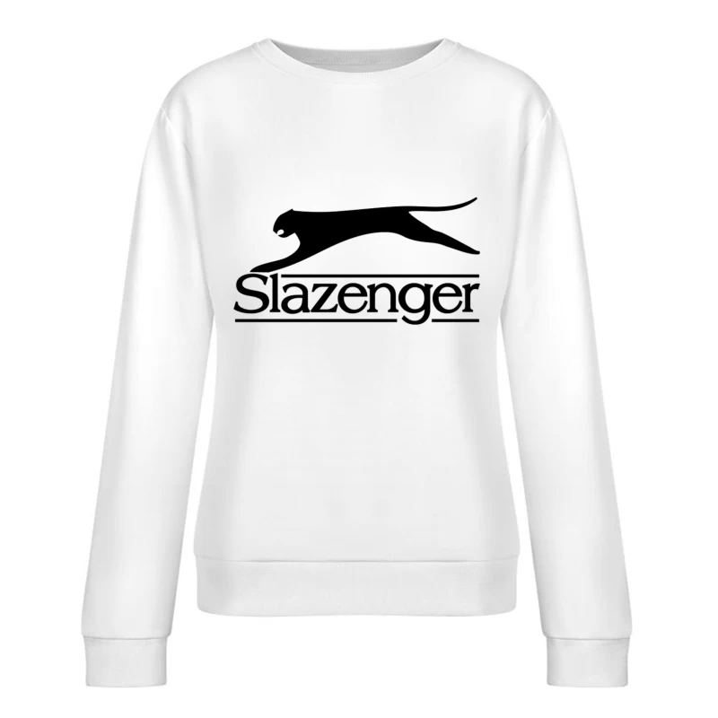 Slazenger Sports Brand Logo with Black Panther Silhouette Female Pullover Sweatshirt