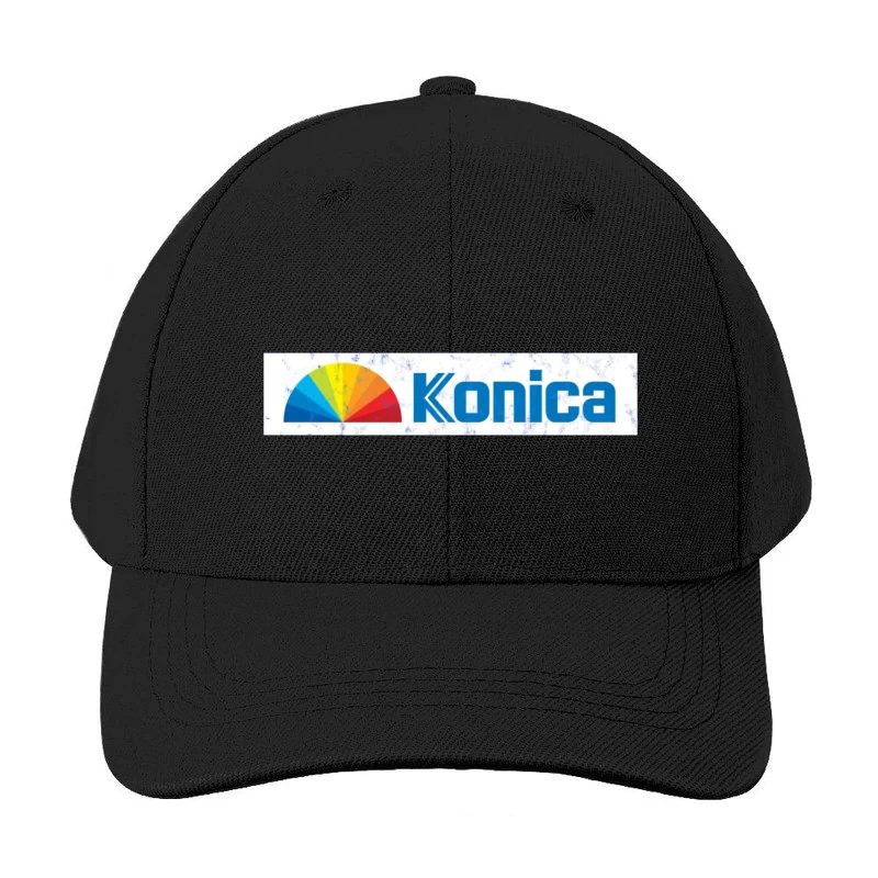 Konica Corporate Logo with Rainbow Semicircle Design Baseball Cap