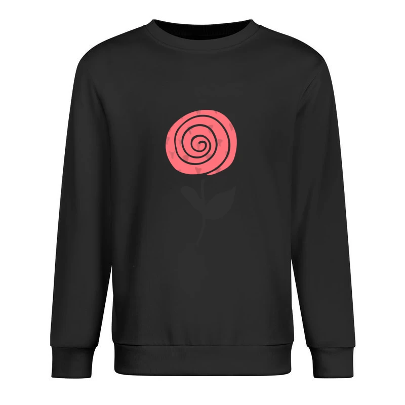 Fleur abstraite avec spirale rose Homme Sweat-shirt à enfiler