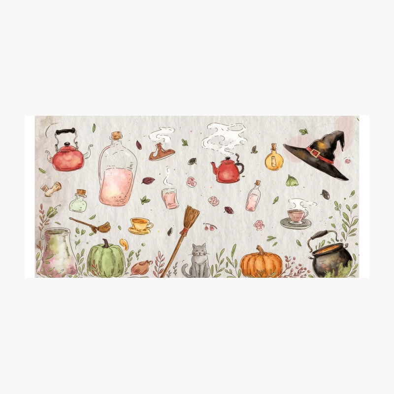 Cozy Autumn Witchcraft: A Magical Tea Illustration Coffee Mug