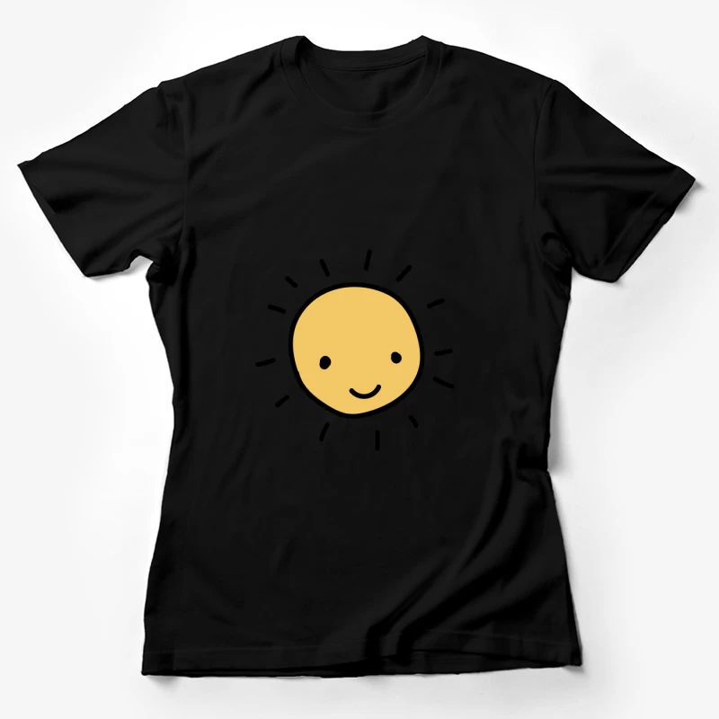 Soleil souriant dessiné à la main Femme T-Shirt