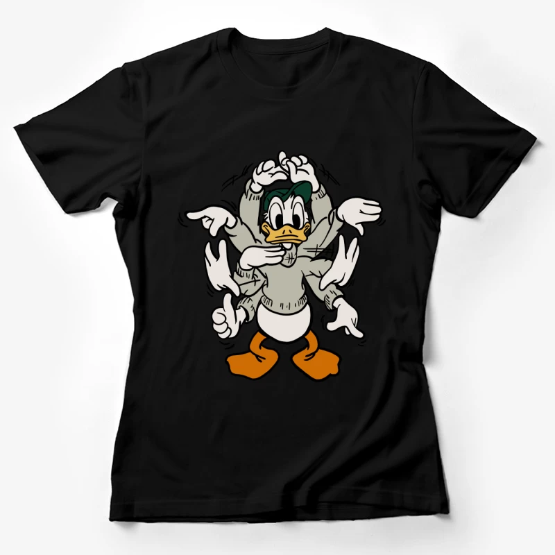Comicfigur mit mehreren Armen Damen T-Shirt