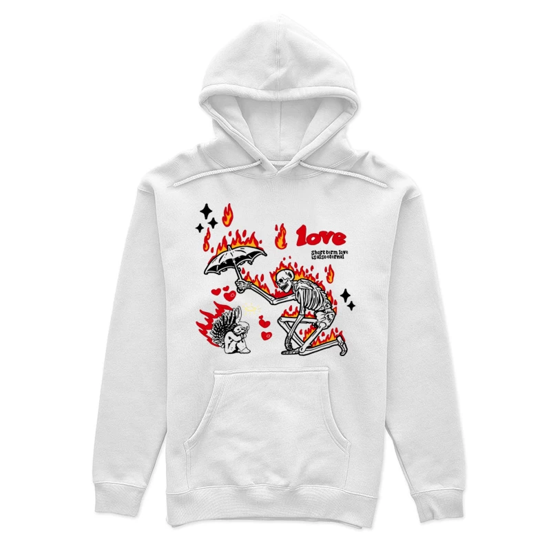 Skelett beschützt Igel in Flammen Damen Pullover Hoodie