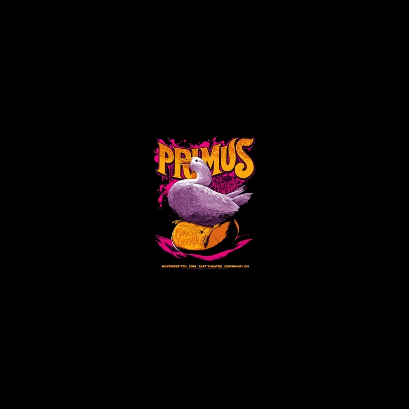 Primus Rock Band Concert Poster with Purple Duck Design Coffee Mug