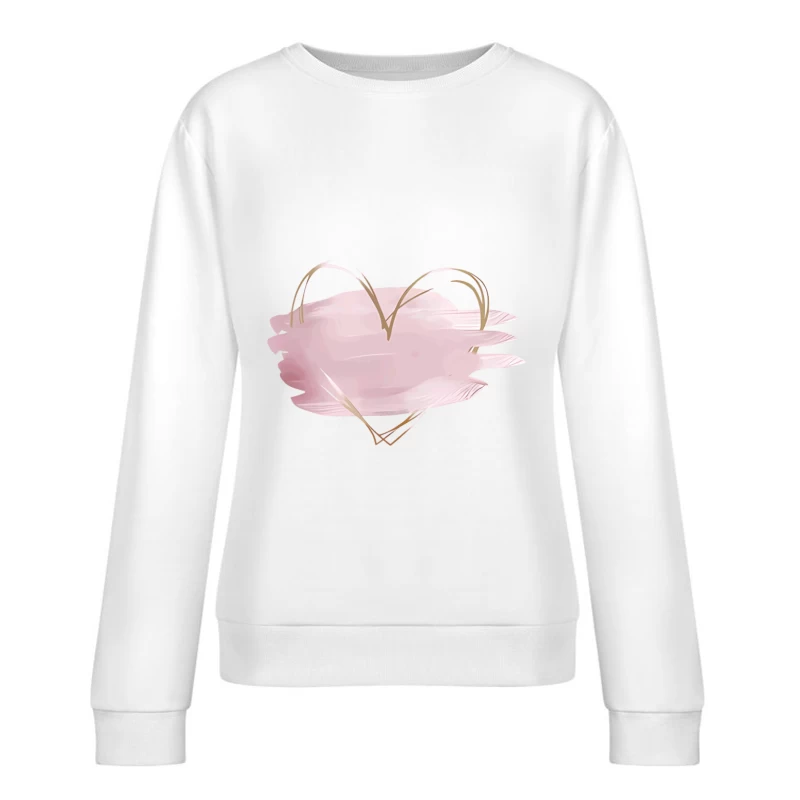 Aquarell Herz Design Damen Pullover Sweatshirt
