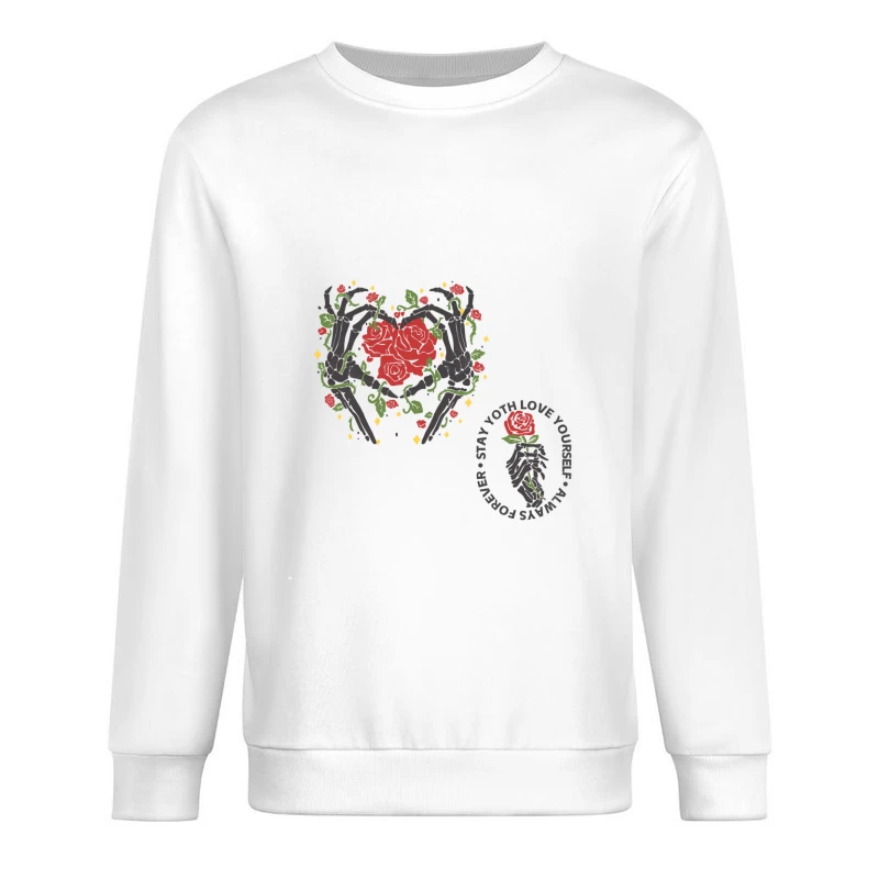 Rosenherz mit Blumen Herren Pullover Sweatshirt