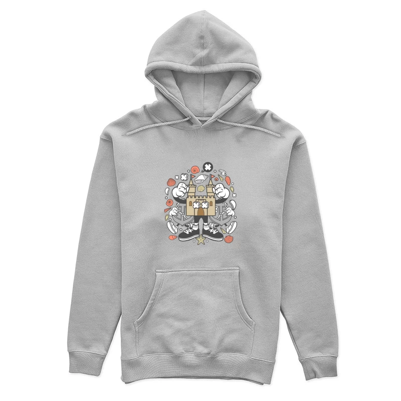 Château animé et éléments marins Femme Sweat à capuche