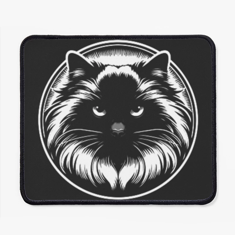 editable Dark Ragdoll Cat Portrait Mouse Pad