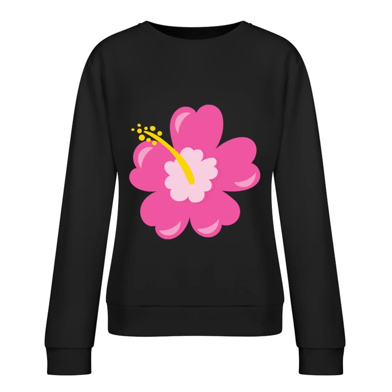 Fleur stylisée rose vif Femme Sweat-shirt à enfiler