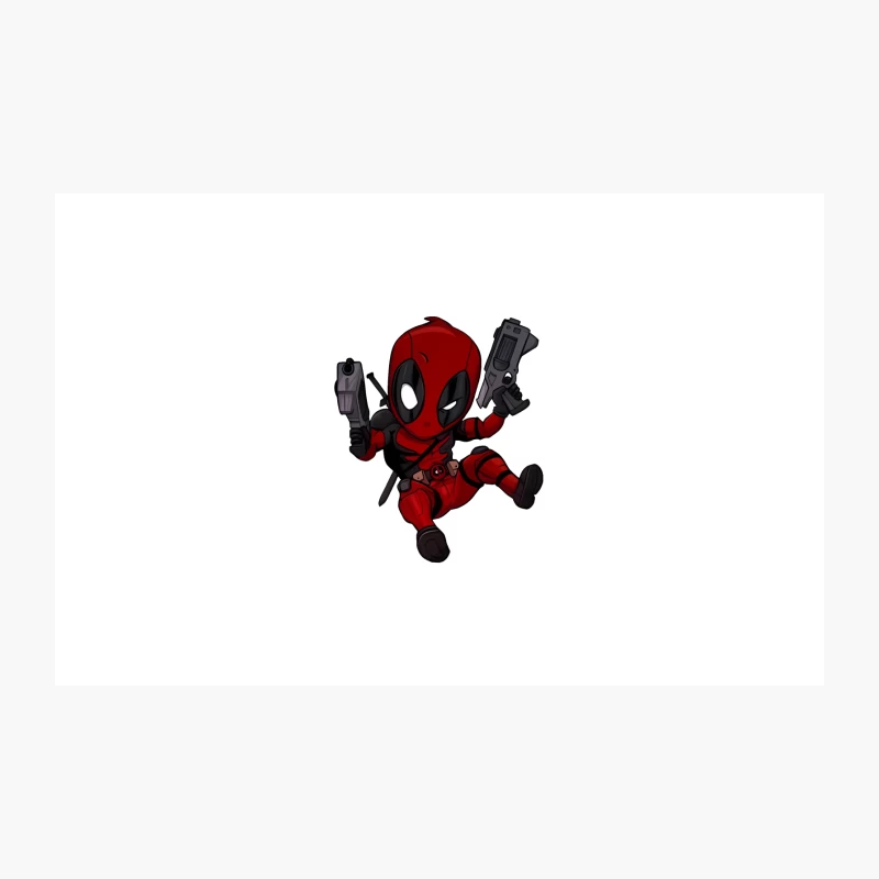 Cartoon Deadpool: Marvel's Gun-Toting Superhero in Action Travel Mug
