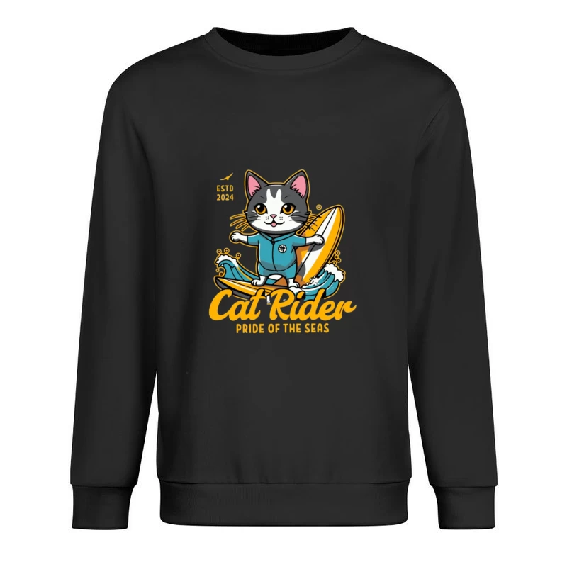 Surfende Katze: Stolz der Meere Herren Pullover Sweatshirt