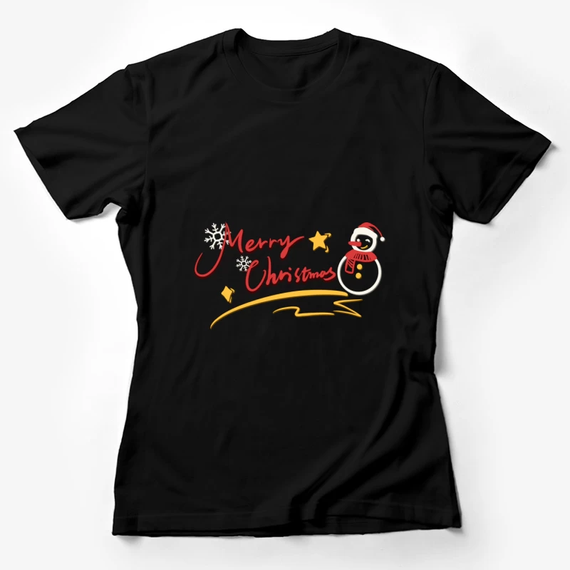 Fröhliche Weihnachten Gruß mit Schneemann Damen T-Shirt