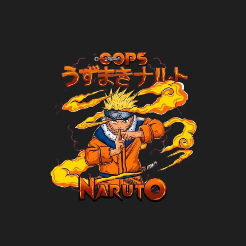 Naruto Anime Charakter mit Flammen Herren Tanktops