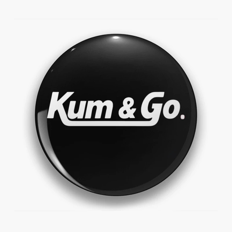 White Outlined Kum & Go Logo Design Pin