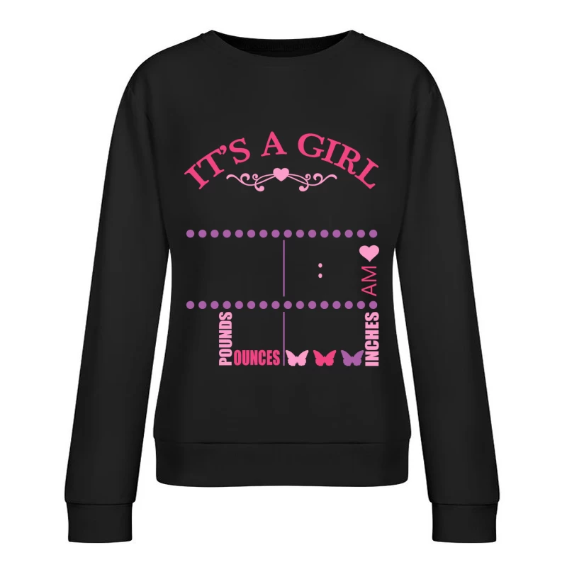 Carte de naissance fille Femme Sweat-shirt à enfiler