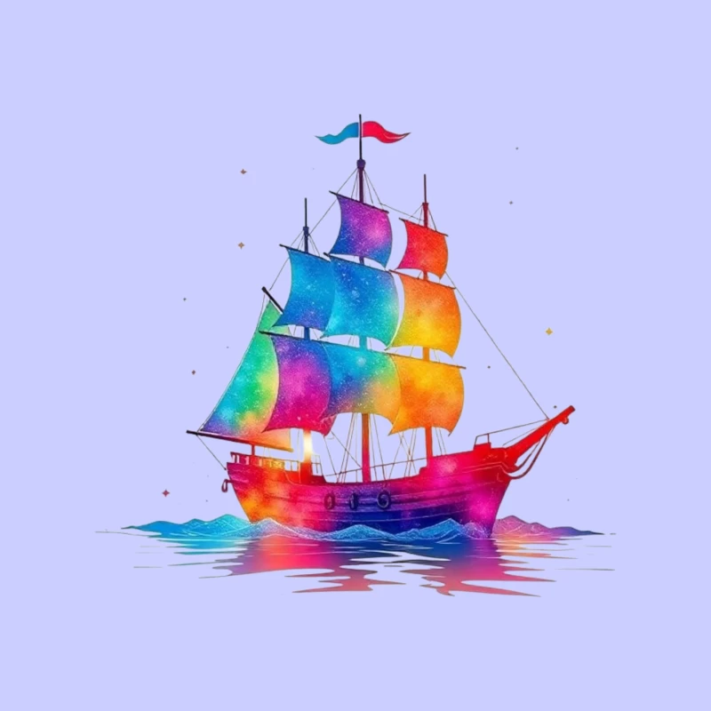 Colorful Sailing Ship Mouse Pad