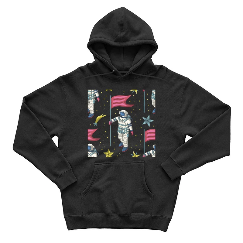 Astronauten mit Flaggen im Weltraum Herren Pullover Hoodie