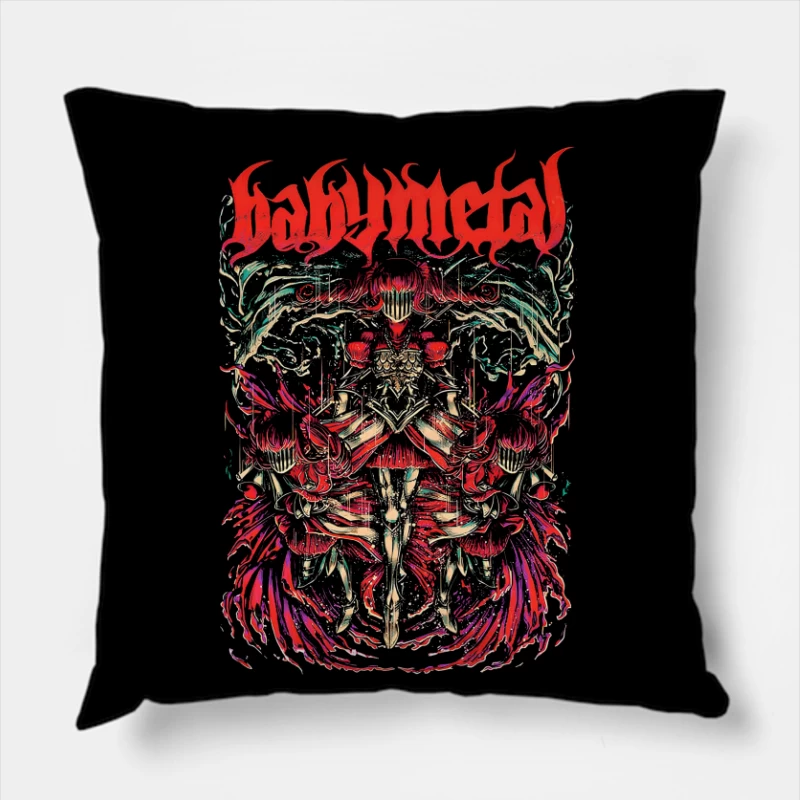 Babymetal Retro Throw Pillow