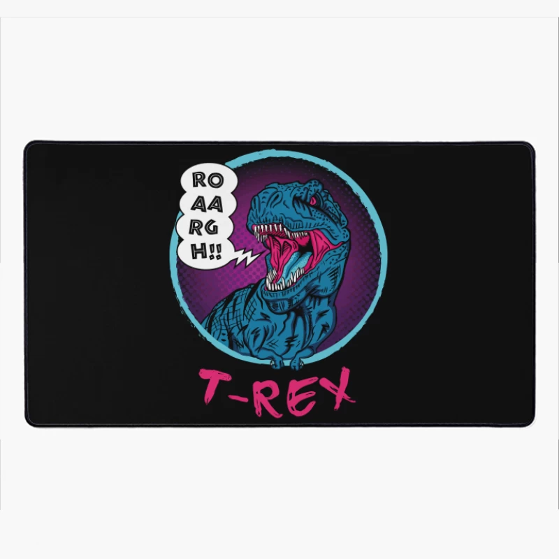 Neon T-Rex Power Desk Mat