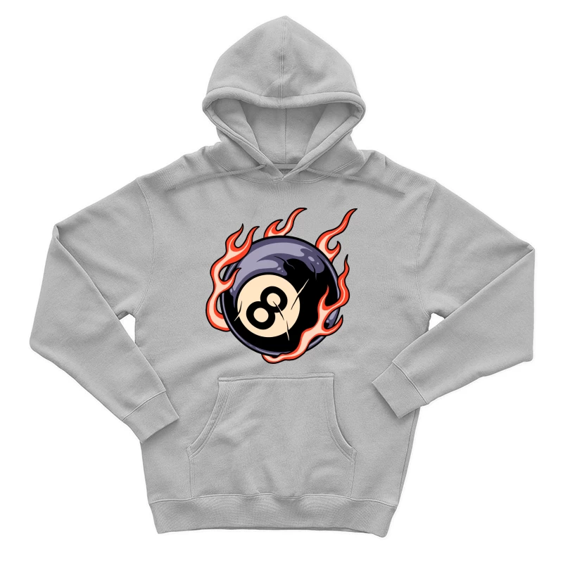 Flaming Eight Ball Illustration Male Pullover Hoodie