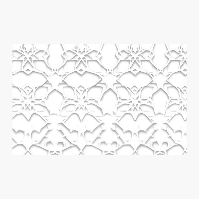 Geometric White Embossed Abstract Repetitive Pattern Travel Mug