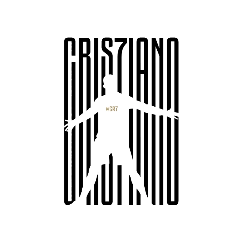 Minimalist CR7 Silhouette with Striped Background Design Mouse Pad