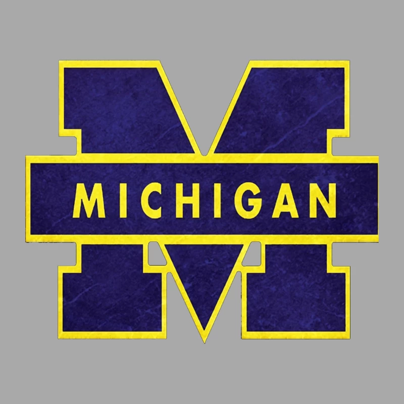 University of Michigan Athletic Block M Logo in Navy and Yellow Female Pullover Hoodie