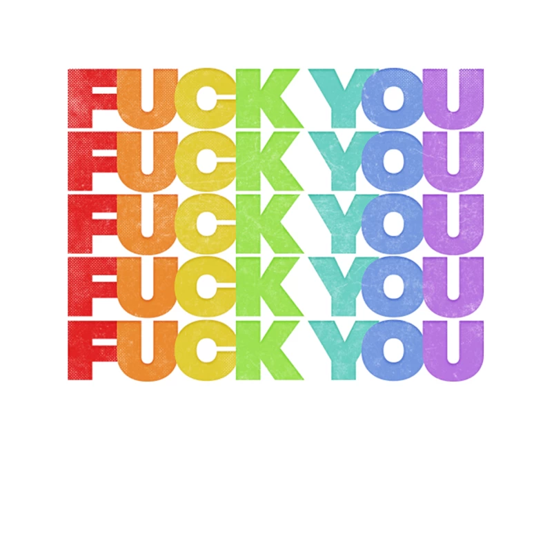 Fck You Rainbow- Original 70s Style Typographic Design Tapestry