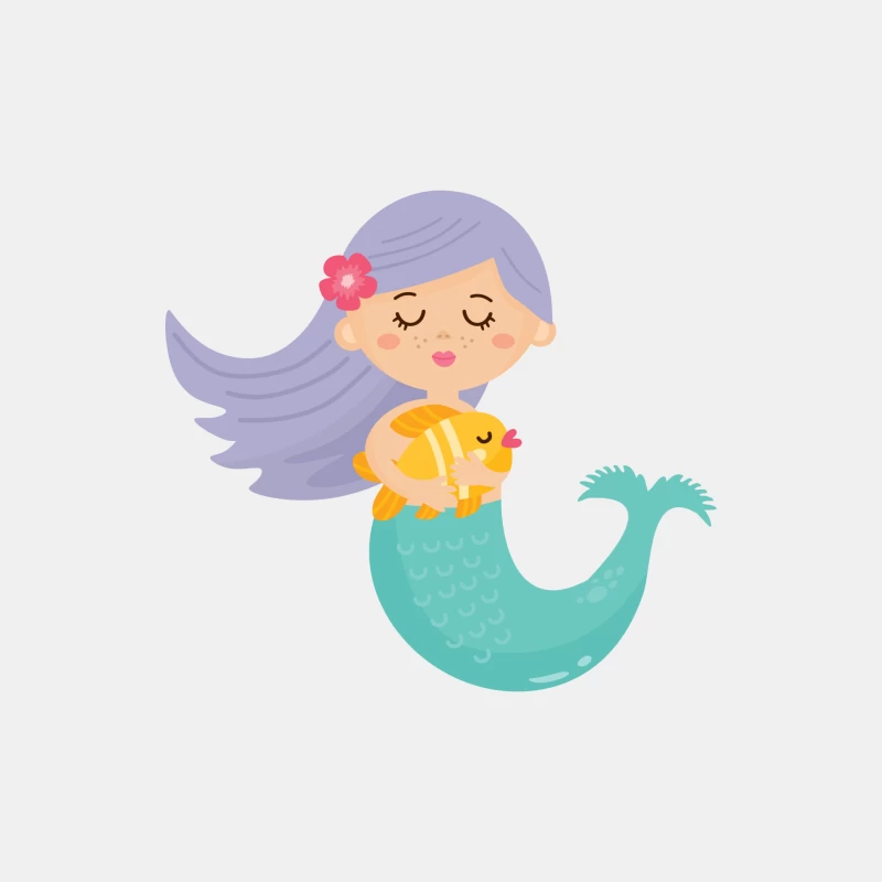 Petite sirène avec poisson Homme Débardeur
