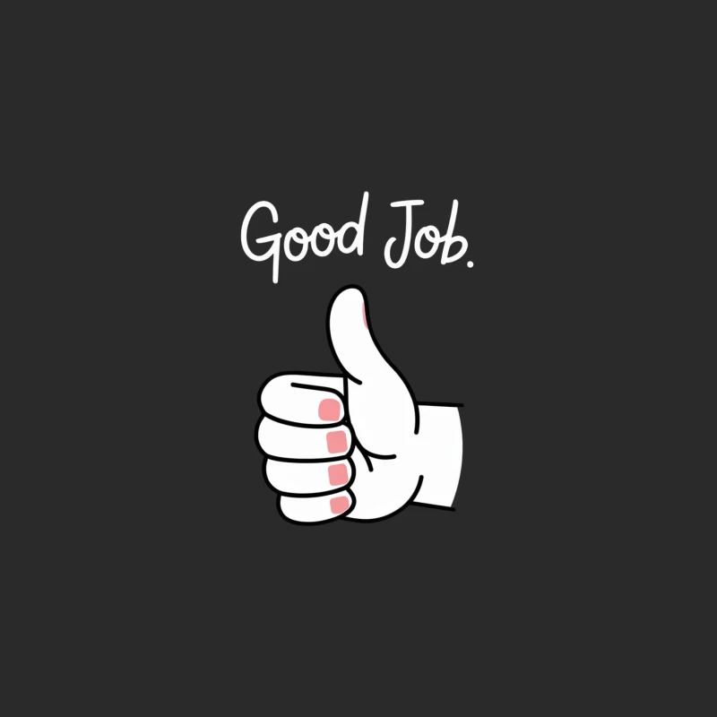 Simple Hand Drawn Thumbs Up Gesture with Red Nails Baseball Cap