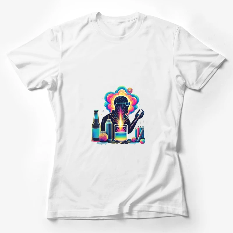 Colorful Mind: Creative Science and Imagination Illustration Female T-Shirt