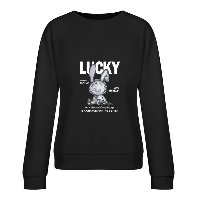 Optimistisches Kaninchen für Glück Damen Pullover Sweatshirt