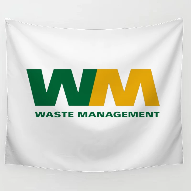 Waste Management (WM) Corporate Logo in Green and Yellow Tapestry