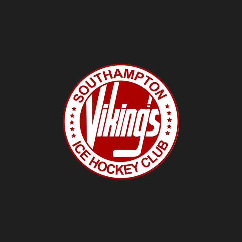 Southampton Vikings Ice Hockey Club Logo: Red and White Circular Design Bucket Hat