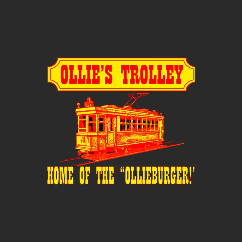 Vintage Ollie's Trolley Restaurant Logo with Classic Streetcar Design Baseball Cap