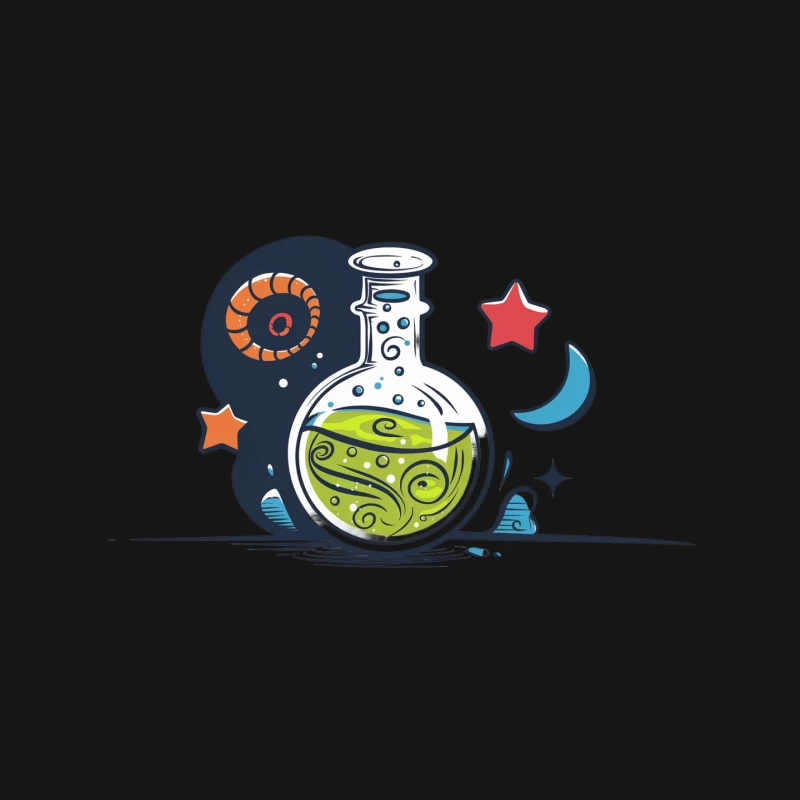 Magical Alchemy Potion in Starry Night Mouse Pad