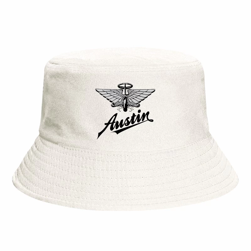 Vintage Austin Motorcycle Company Winged Logo Design Bucket Hat