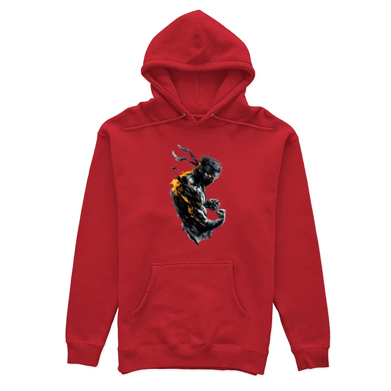 Dynamic Ninja Warrior in Action Art Female Pullover Hoodie