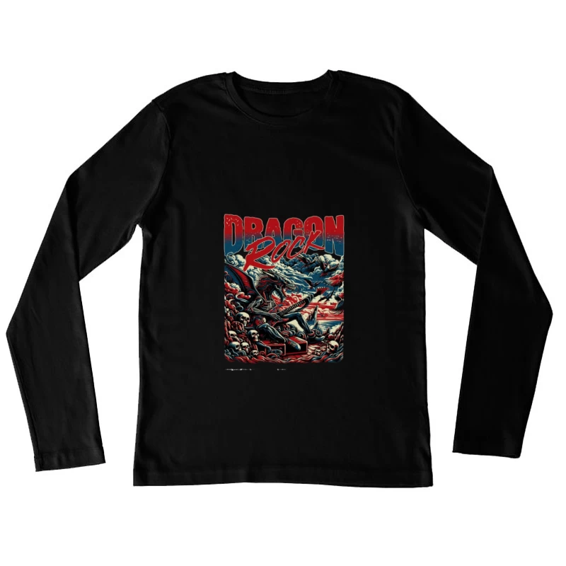 Affiche de concert de rock dragon Femme Manches Longues T-Shirt