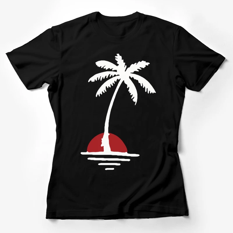 Palme bei Sonnenuntergang Damen T-Shirt
