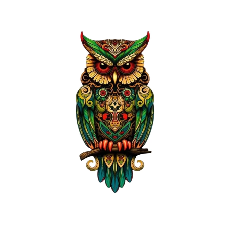 Colorful Owl Art Tapestry