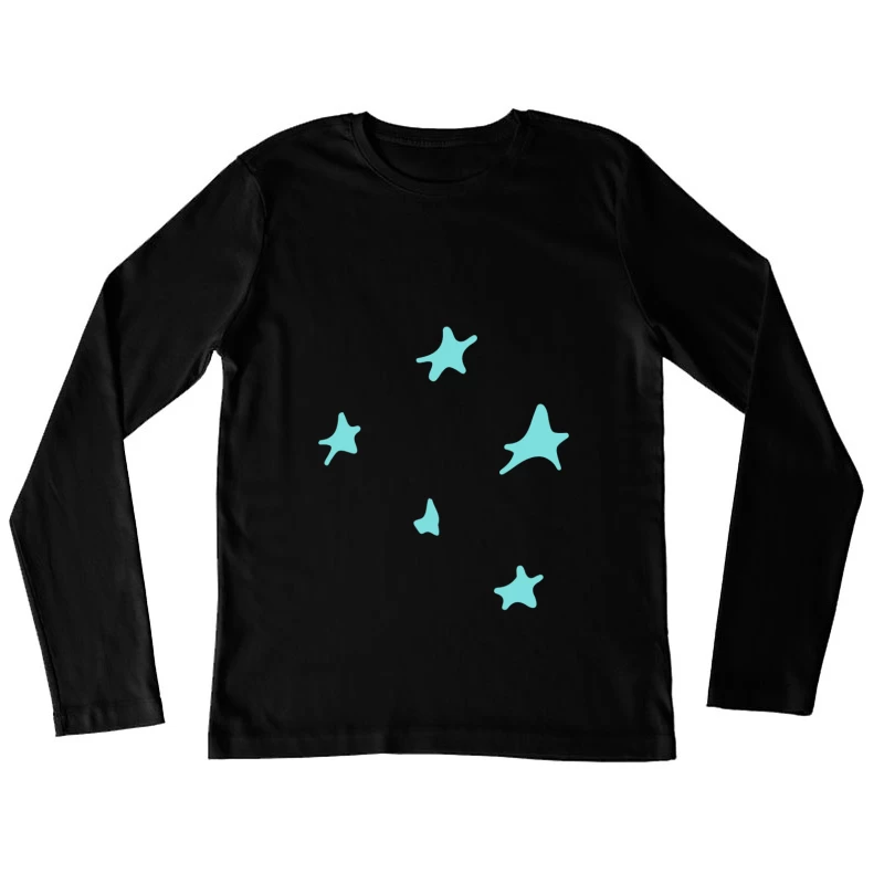 Étoiles bleues dispersées Femme Manches Longues T-Shirt