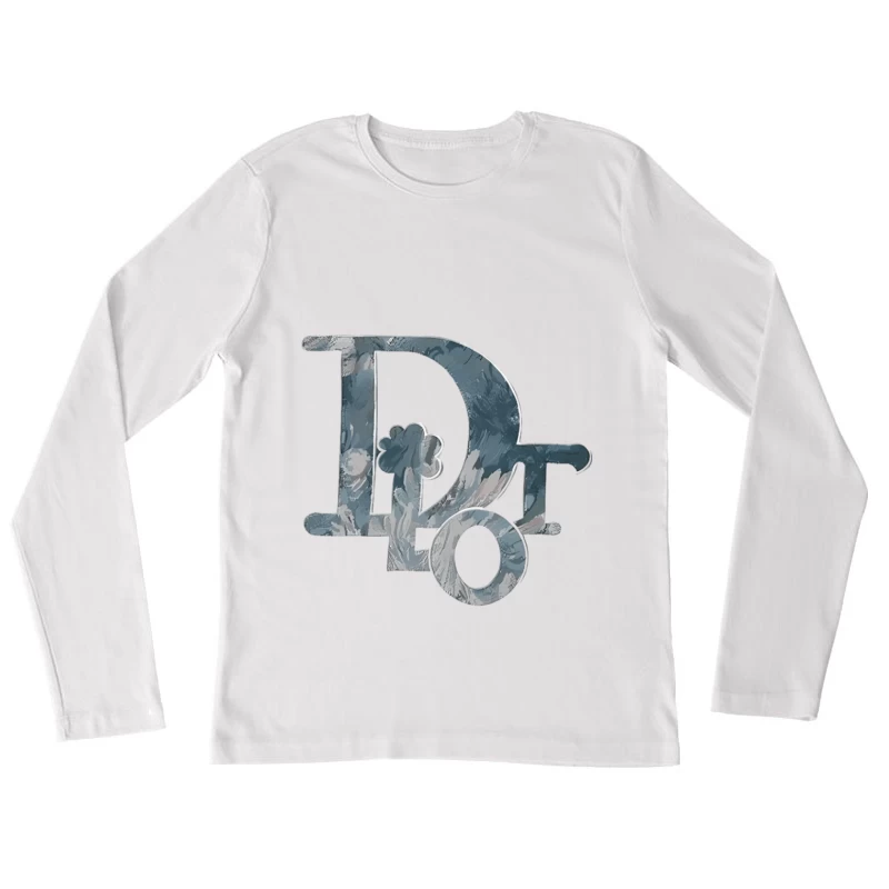 Abstraktes Logo mit Kleeblatt Damen Langarm T-Shirt