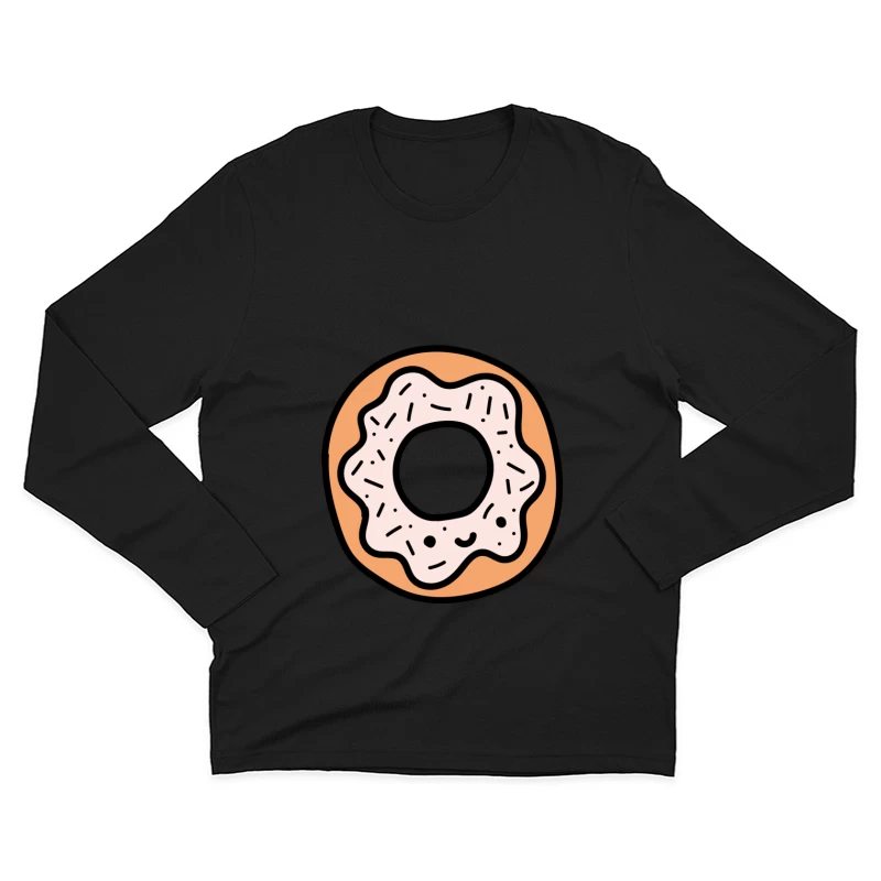 Beignet mignon avec glaçage rose Homme Manches Longues T-Shirt